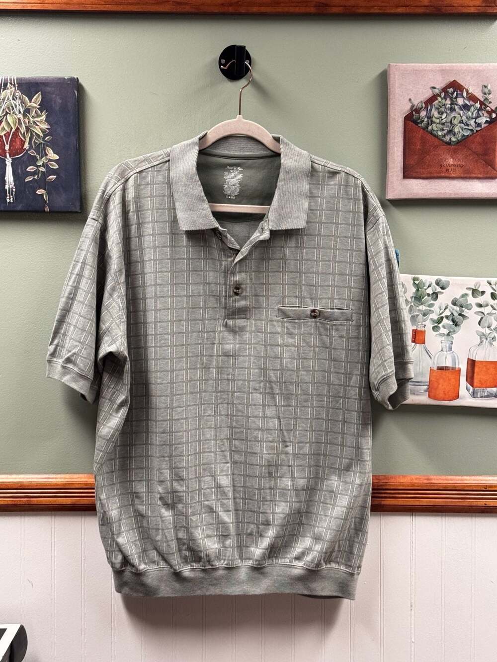 David Taylor Vintage 90s Streetwear Checkered Knit Pullover Golf Polo Shirt